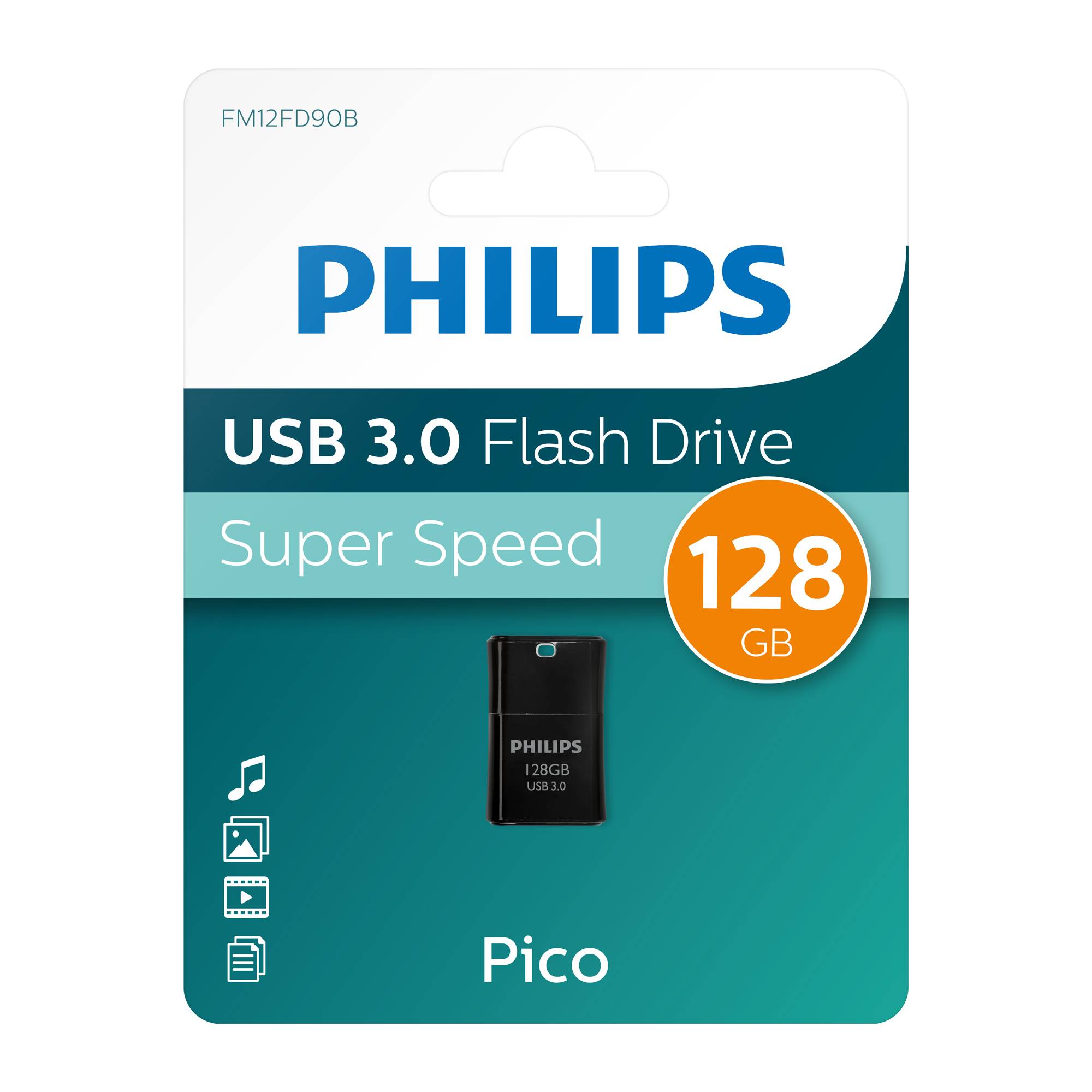 Philips USB-stick 128GB Pico - USB 3, Midnight Black-0