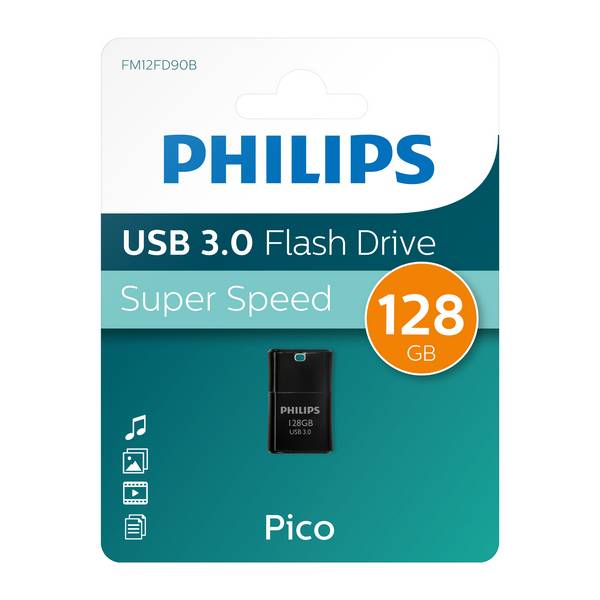 Philips USB-stick 128GB Pico - USB 3, Midnight Black