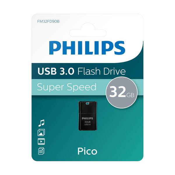Philips USB-stick 32GB Pico - USB 3, Midnight Black