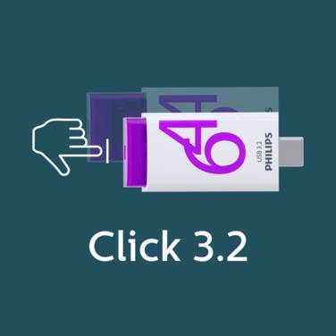 Philips USB-stick 64GB Click - USB 3.2, Magic Purple