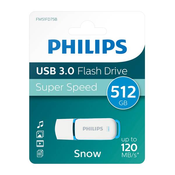 Philips USB-stick 512GB Snow - USB 3, Ocean Blue