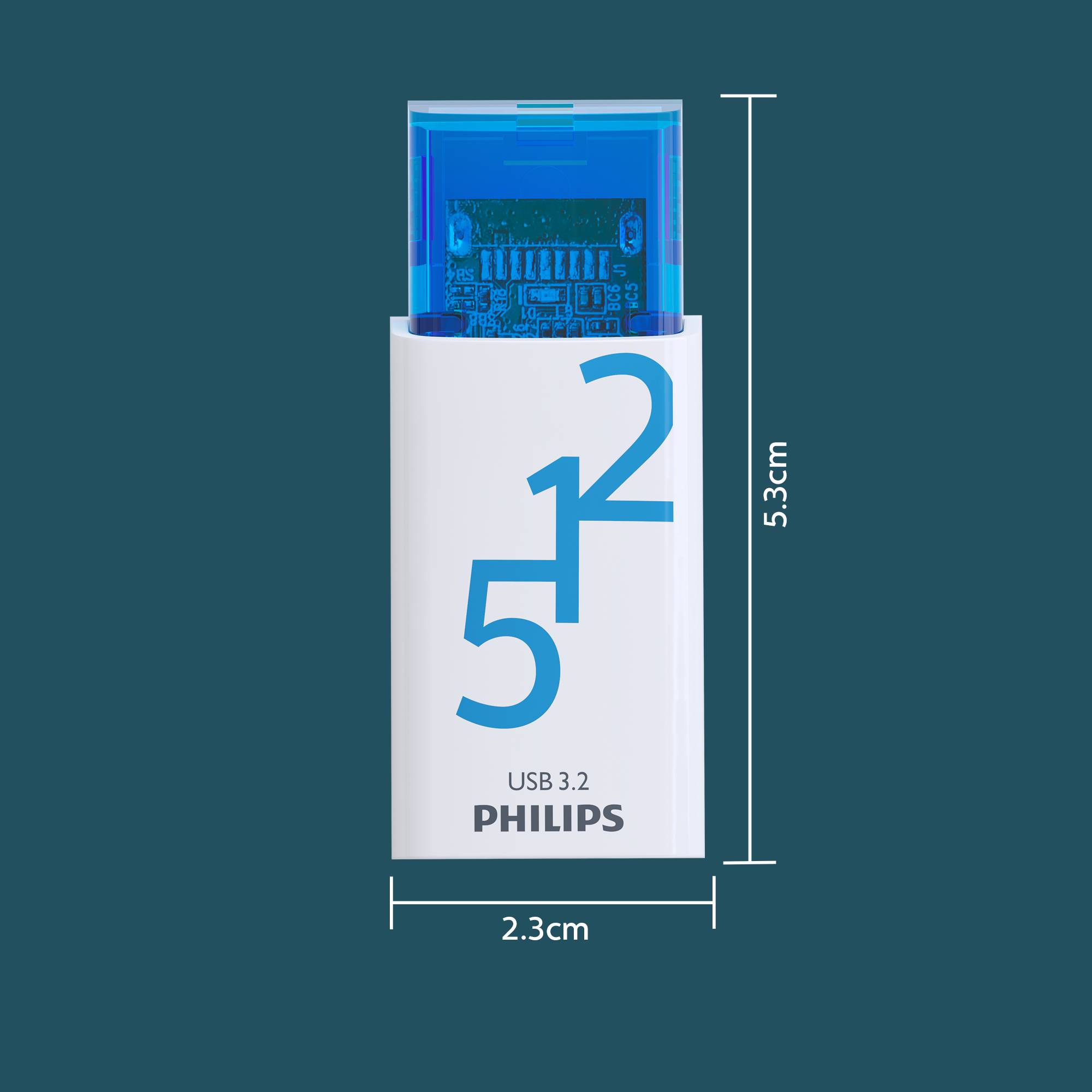 Philips USB-stick 512GB Click - USB 3.2, Ocean Blue-2