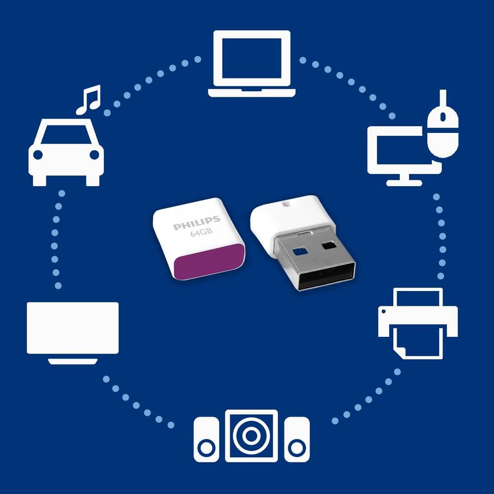 Philips USB-stick 64GB Pico - USB 2, Magic Purple-0