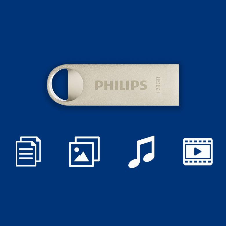 Philips USB-stick 128GB Moon - USB 2, Vintage Silver-2
