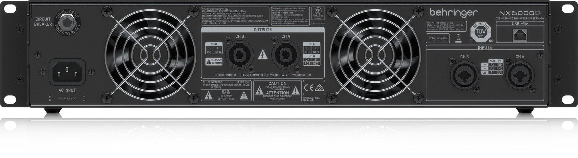 Behringer NX6000D Audio Versterker - 2.0 Kanalen, 3000 Watt Vermogen-3
