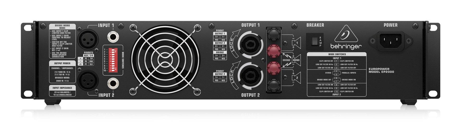 Behringer EP2000 Audio Amplifier Performance/Stage Zwart-2