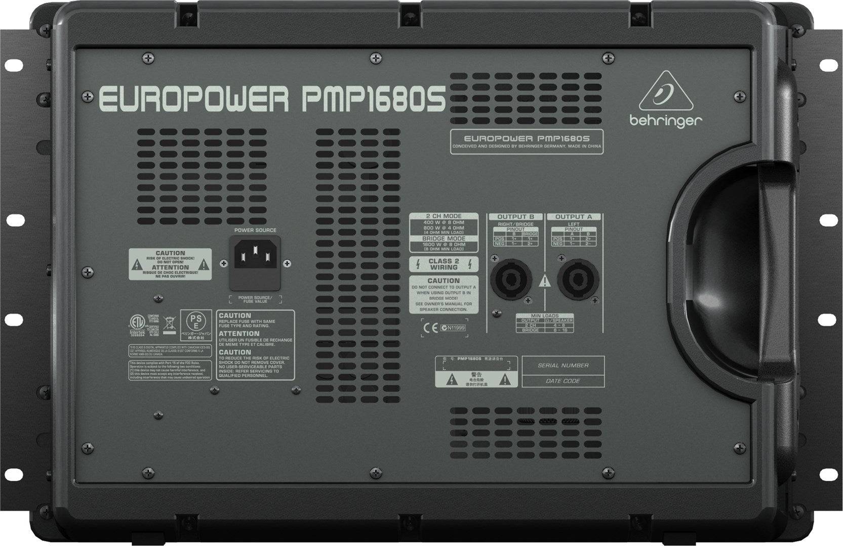Behringer PMP1680S Audio Mixer 10 Kanalen 10 - 200000 Hz Zwart-1