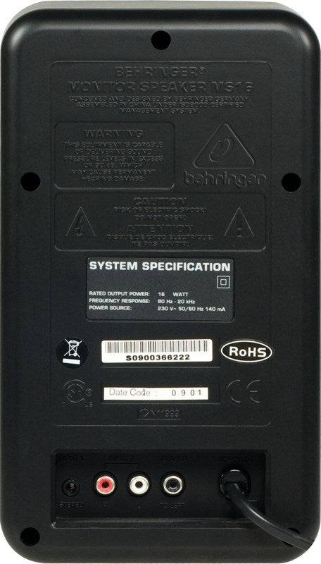 Behringer MS16 Luidspreker 2-Weg Zwart 16 W 2-way-1
