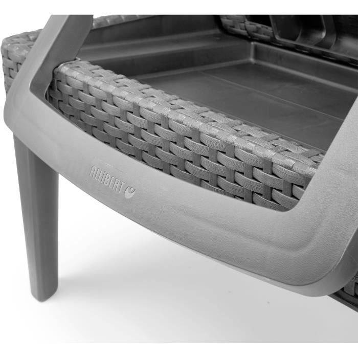Allibert by KETER Ligstoel - Jaipur - Imitatie Wicker Kunststof - Grijs-3