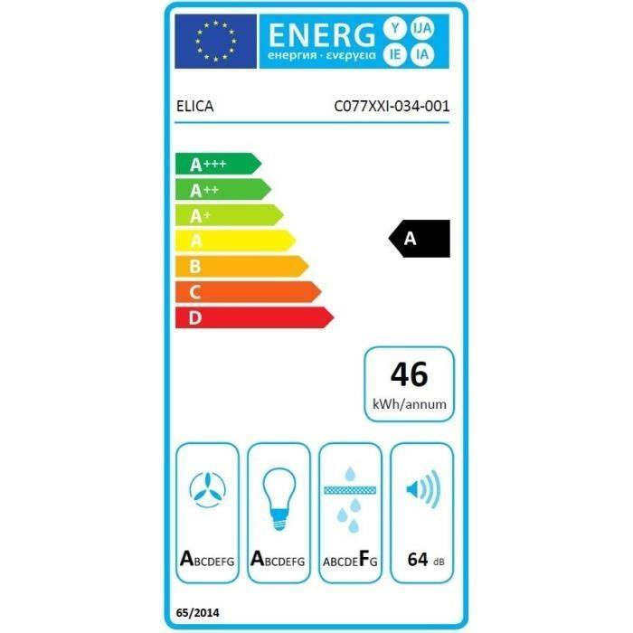 ELICA Afzuigkap - Zwart Glas/Antraciet Grijs - 60 cm - BL/A/60-3