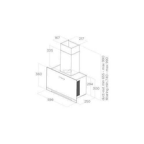 ELICA Afzuigkap - Zwart Glas/Antraciet Grijs - 60 cm - BL/A/60-4