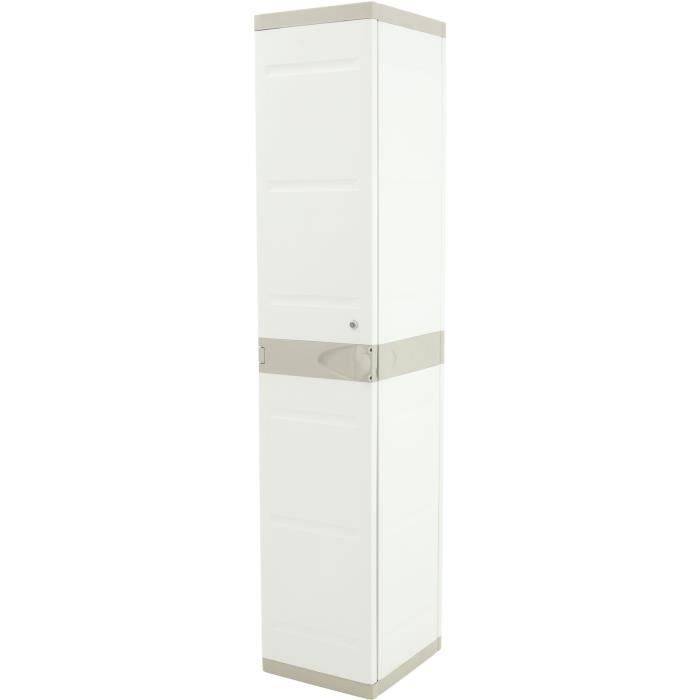 PLASTIKEN Hoge Kledingkast - 1 Deur - 35 cm - Wit-0
