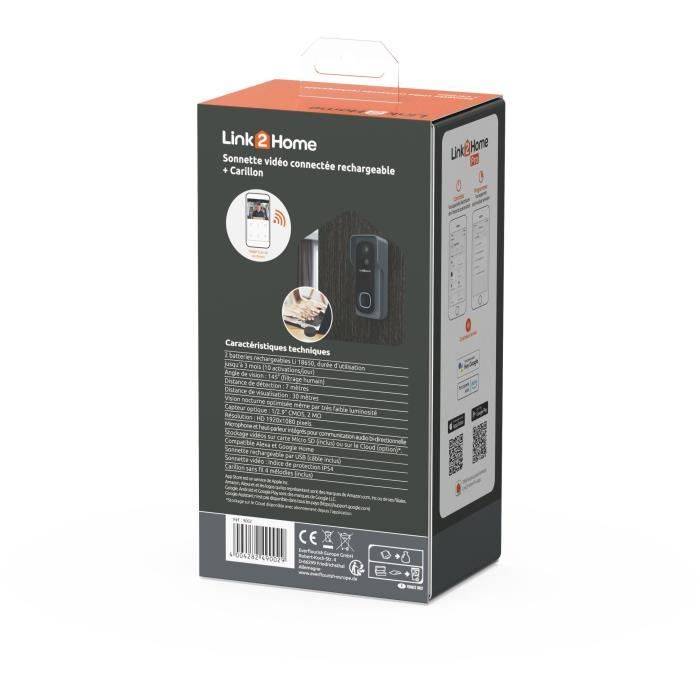 LINK2HOME Slimme Deurbel Kit - Wi-Fi - Twee-Weg Audio - Draadloze Chime-2