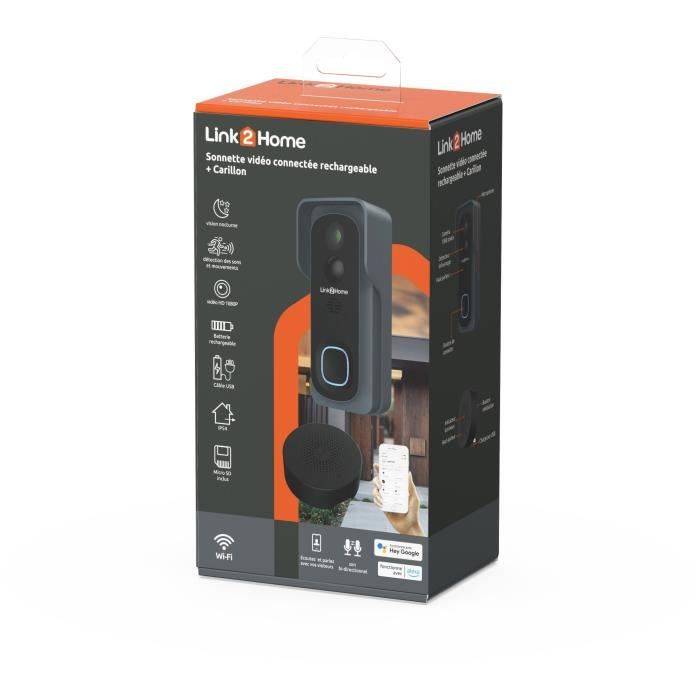 LINK2HOME Slimme Deurbel Kit - Wi-Fi - Twee-Weg Audio - Draadloze Chime-3