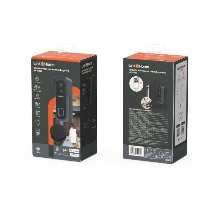 LINK2HOME Slimme Deurbel Kit - Wi-Fi - Twee-Weg Audio - Draadloze Chime-4