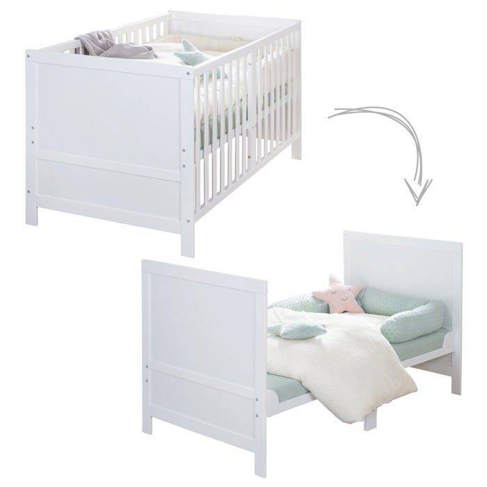 ROBA Convertible Babybed - 70 x 140 cm - EASY SLEEP - Wit Gelakt-0