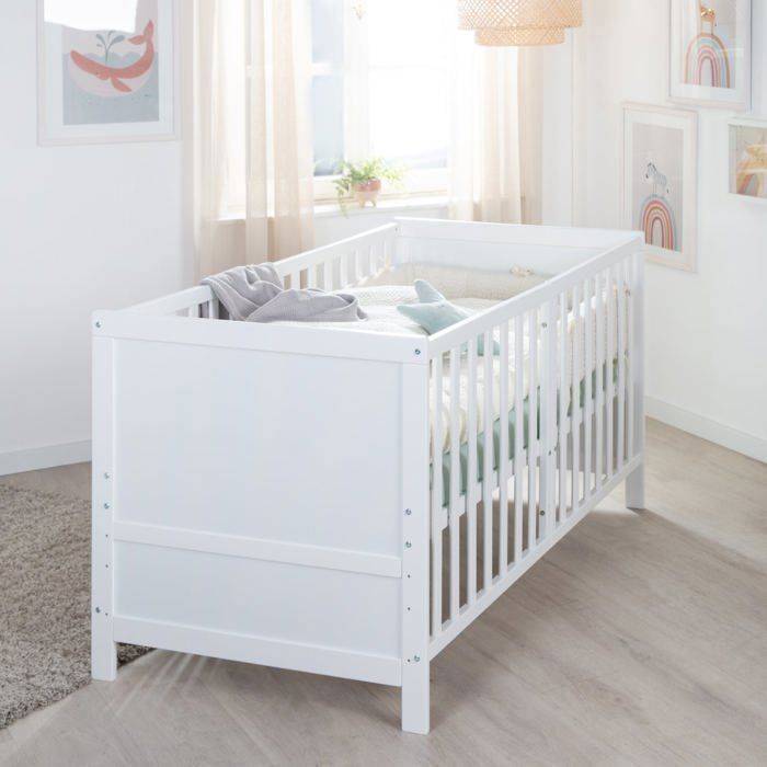 ROBA Convertible Babybed - 70 x 140 cm - EASY SLEEP - Wit Gelakt-1