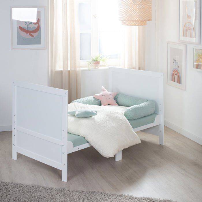 ROBA Convertible Babybed - 70 x 140 cm - EASY SLEEP - Wit Gelakt-3