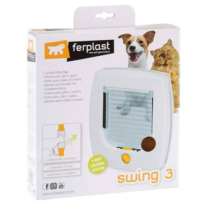 Ferplast Swing 3 Kattenluik - 4-Positie Vergrendelingssysteem - Voor Katten en Kleine Honden-1