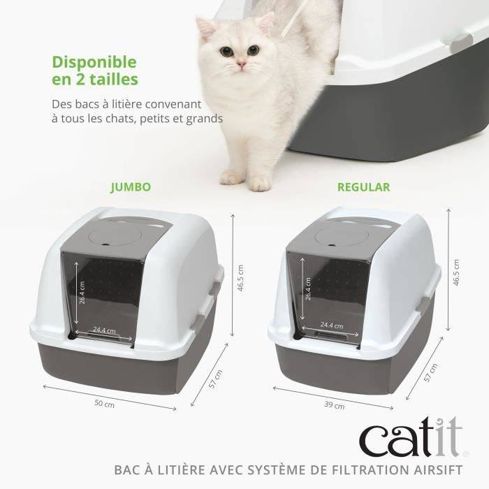 CATIT Airsift Jumbo Kattenbak 57 x 50 x 46,5 cm - Geïntegreerd Filtersysteem-4