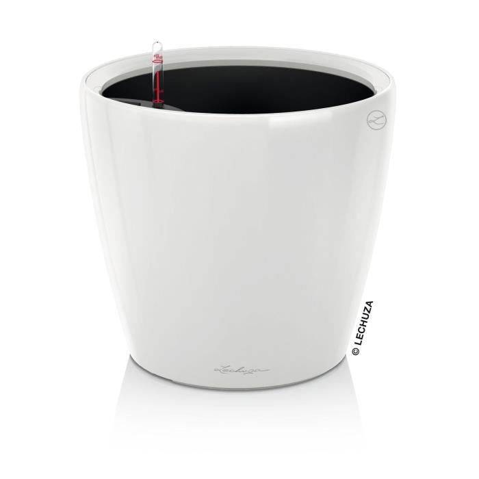 LECHUZA Bloempot - Classico premium LS 50 - Ø 49,5 x 46,5 cm - Glanzend wit - Compleet pakket-0