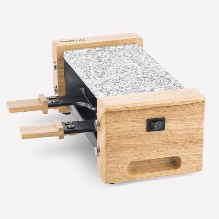 H.Koenig Raclette Grill - WOD2 - Voor 2 Personen - Kooksteen - Houten Ontwerp - 350W-2