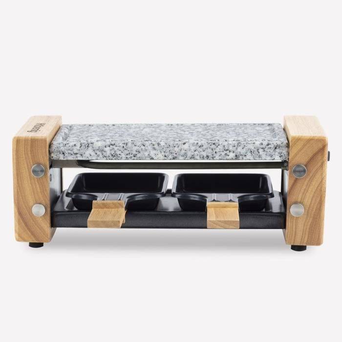 H.Koenig Raclette Grill - WOD2 - Voor 2 Personen - Kooksteen - Houten Ontwerp - 350W-3