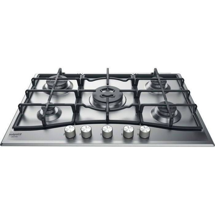 HOTPOINT PNN 751 IX Gas Kookplaat - 5 Branders - 75 x 51 cm - RVS 10.5kW W75 D51cm-0