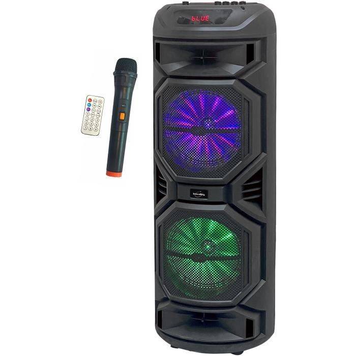 INOVALLEY Karaoke Speaker met Verlichting - HP59-XXL - Bluetooth V5.0 - 80 cm - 800 W - Zwart-0