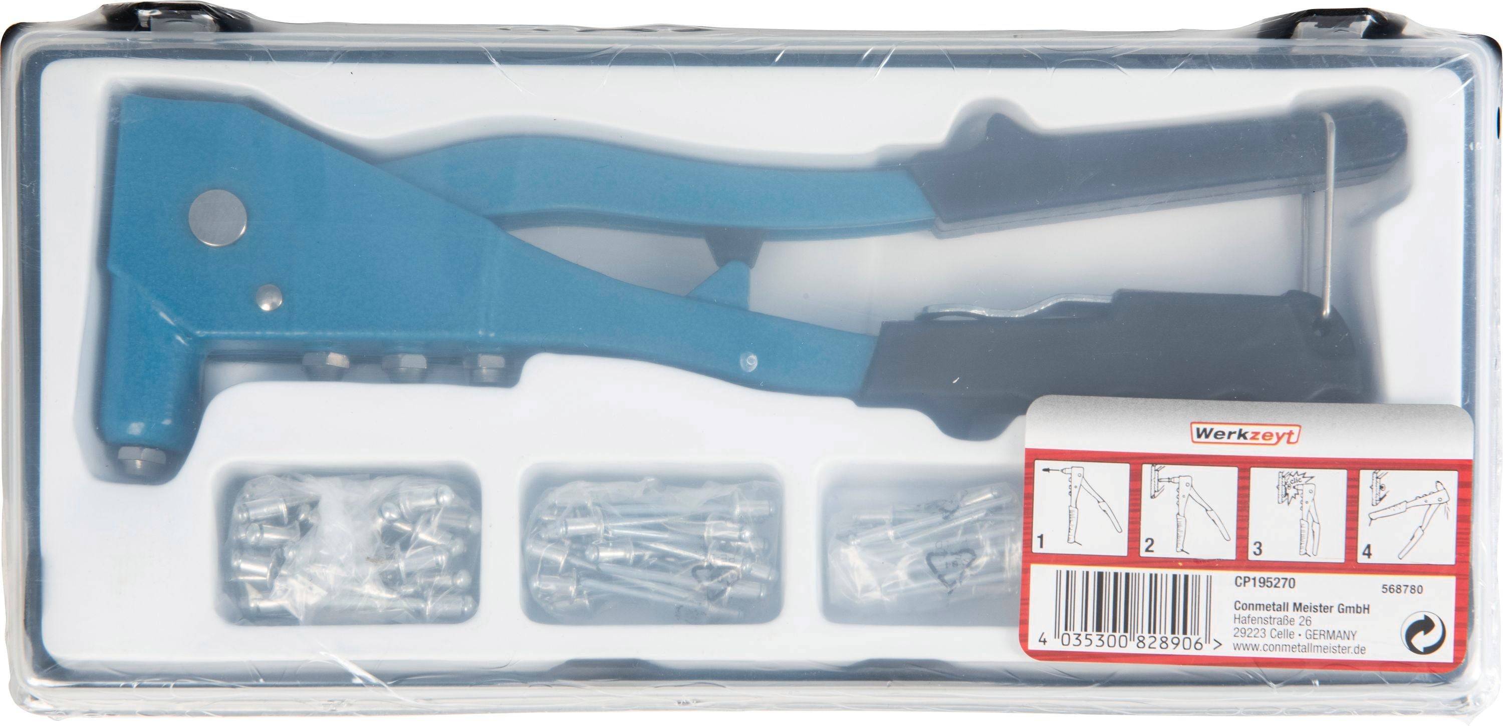 MEISTER CP195270 Rivierset - Inclusief 100 Aluminium Rivi's - Plastic Doos-1