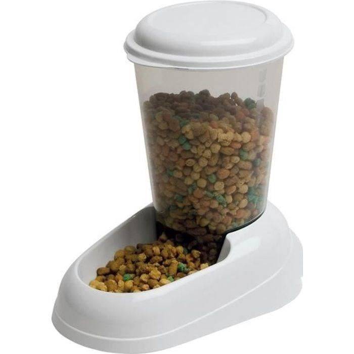 FERPLAST Zenith 3 L Plastic Voederdispenser - Wit - Hond en Kat 29.2x20.2x28.8-0