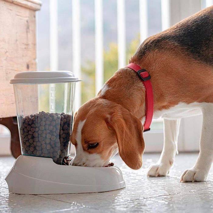 FERPLAST Zenith 3 L Plastic Voederdispenser - Blauw - Hond en Kat 29.2x20.2x28.8-1