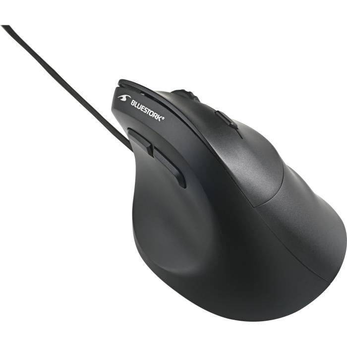 Bluestork Ergonomische Verticale Bedrade Muis - ERGO LUMI WIRED - Zwart-1