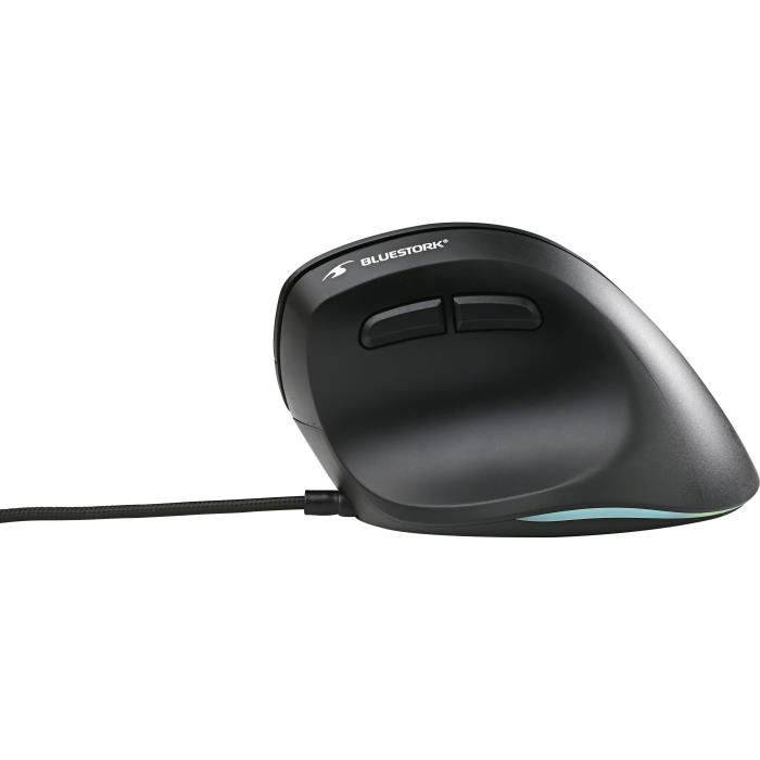 Bluestork Ergonomische Verticale Bedrade Muis - ERGO LUMI WIRED - Zwart-3