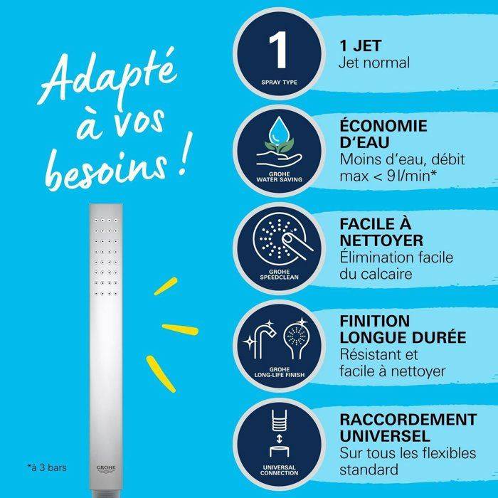 GROHE Vitalio Joy Cube Stick Handdouche - EcoJoy - DreamSpray - StarLight Chroom-3