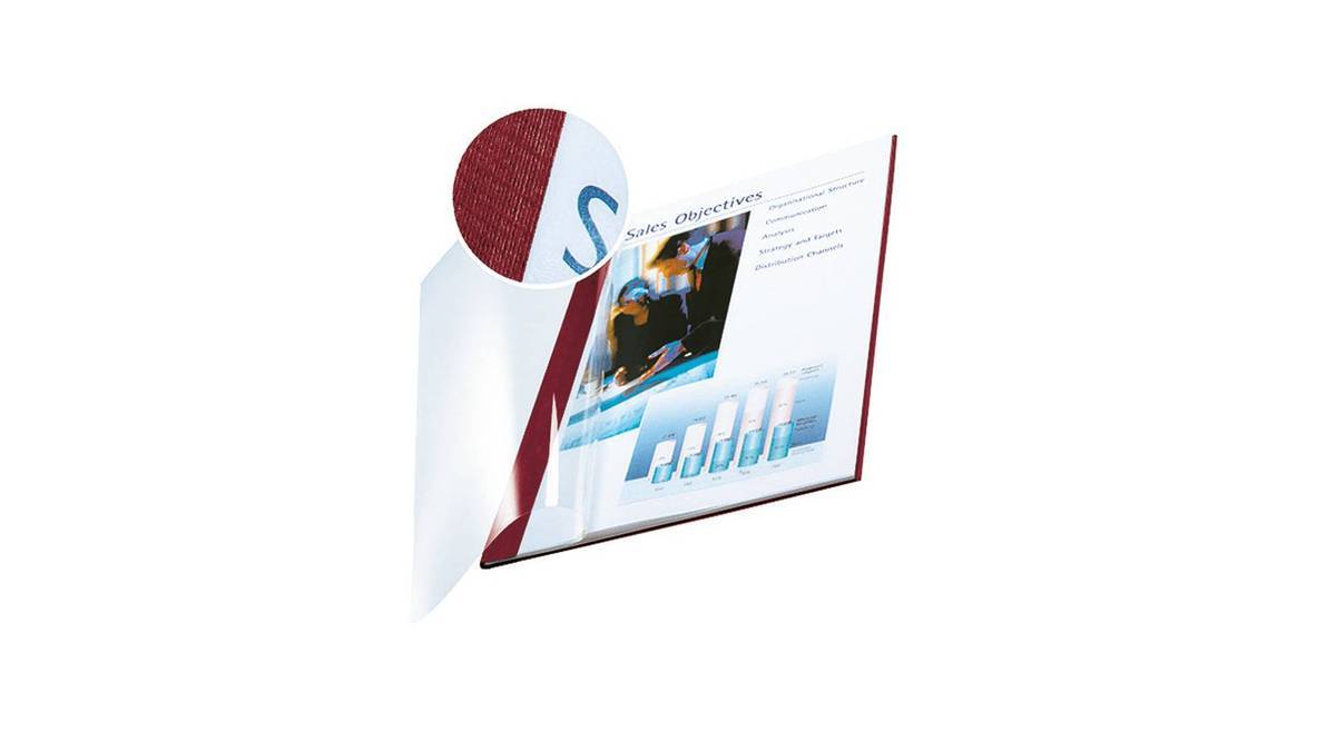 Esselte-Leitz ImpressBIND - 3,5 mm, A4,35 vellen, Bordeaux (7398-00-28)-0