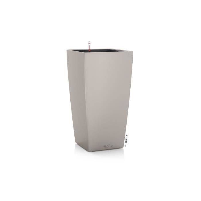 LECHUZA Bloempot - Cubic Color 40 - 39,5 x 39,5 x 75,5 cm - Zandbruin - Compleet pakket-0