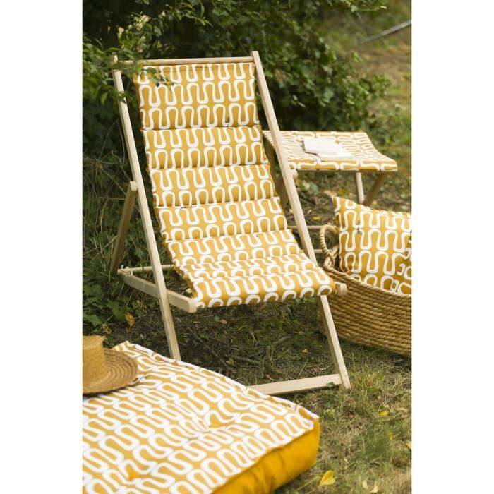 JARDIN PRIVATE - Gequilte Ligstoel - ELECTRO - Komijn - F100-1