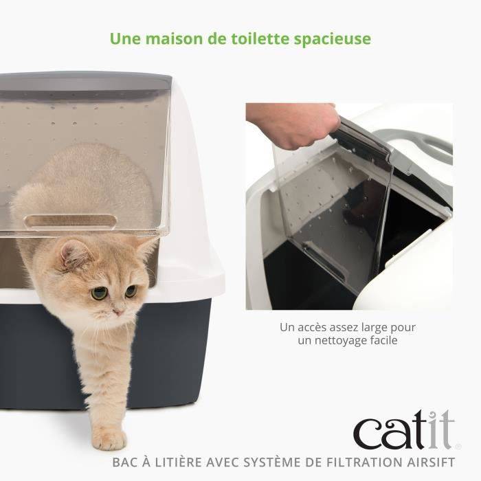 Catit Toilet Huis Kattenbak - AirSift Regular - Ingebouwd Filtersysteem - L. 57 x B. 39 x H. 46,5 cm-2