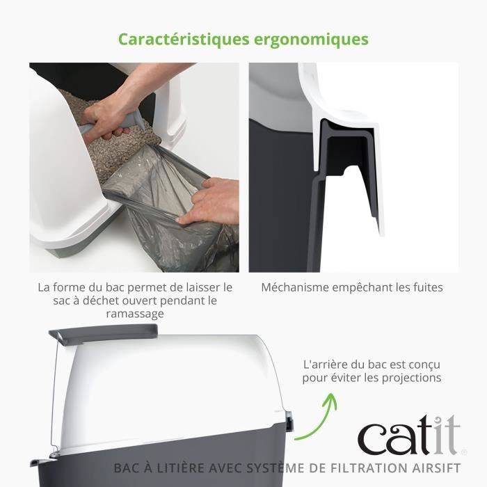 Catit Toilet Huis Kattenbak - AirSift Regular - Ingebouwd Filtersysteem - L. 57 x B. 39 x H. 46,5 cm-3