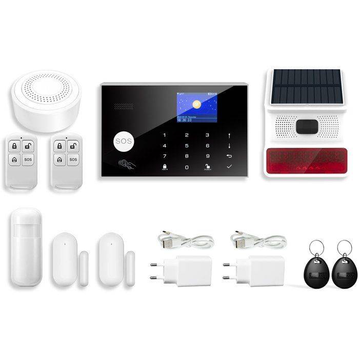 Draadloos Alarm Kit - LINK2HOME - Smartphone Bediening - 90/100 dB Sirenes - Compleet Accessoires + RFID Tags-0