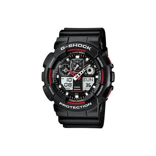 Casio GA-100-1A4ER Horloge, Zwart/Rood, 51,20 mm x 55 mm-0