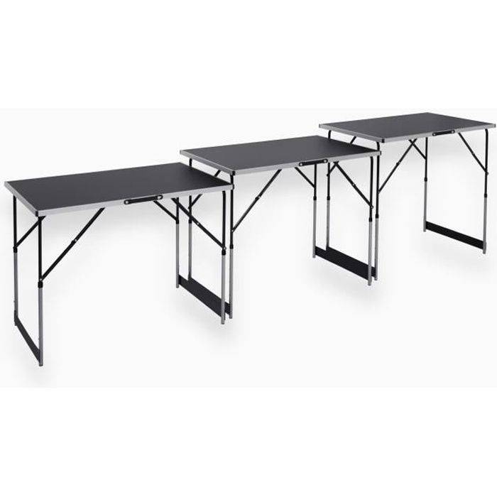 MEISTER Set van 3 Behangtafels - Multifunctioneel - Aluminium - Verstelbare Hoogte-0