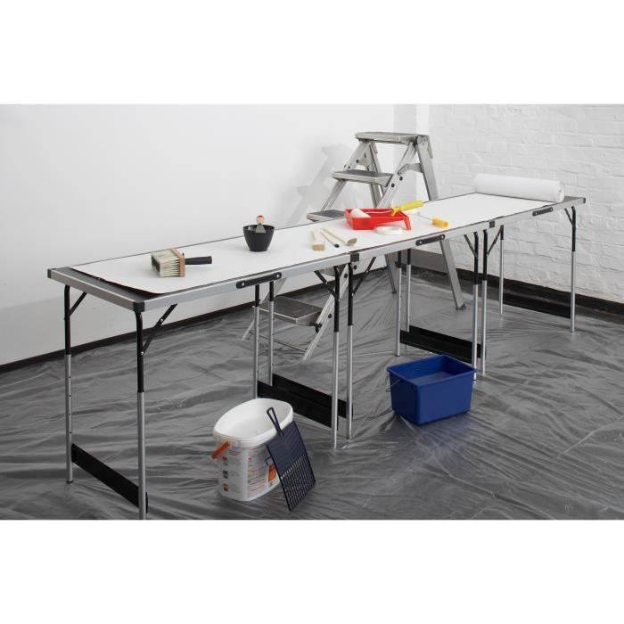 MEISTER Set van 3 Behangtafels - Multifunctioneel - Aluminium - Verstelbare Hoogte-2