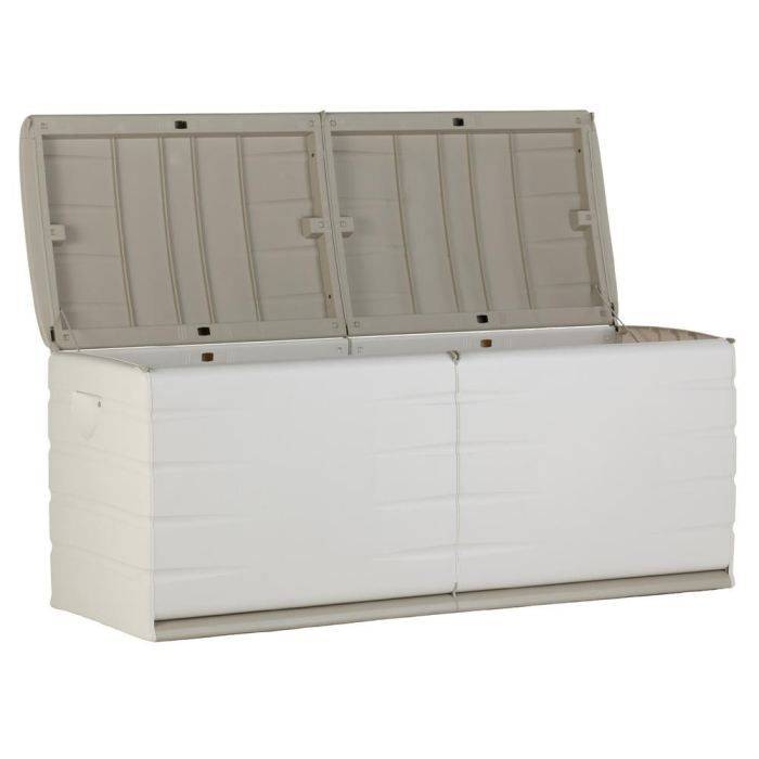 PLASTIKEN 450 L Opbergdoos Binnen/Buiten Slotbaar met Wielen Beige-1