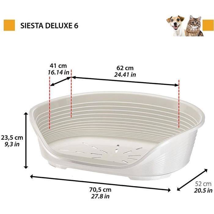 FERPLAST SIESTA DELUXE Hondenbed - Maat 6 - 70,5 x 52 x 23 cm - Grijs-1