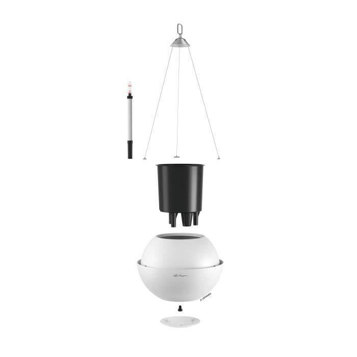 LECHUZA Hangende Plantenbak BOLA Color 32 ALL-IN-ONE - Ø 32 x 25 cm - Wit 443305-2