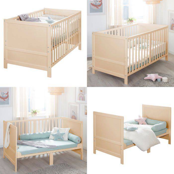 ROBA Convertible Babybed - 70 x 140 cm - EASY SLEEP - Natuurlijke Hout-2