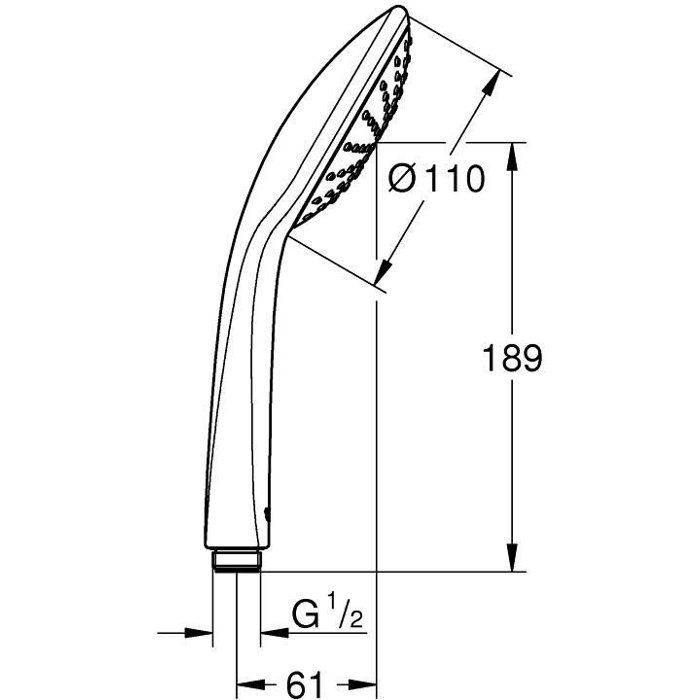 GROHE Vitalio Joy 110 Enkel-Jet Handdouche - EcoJoy - StarLight Chroom - Inner WaterGuide-1