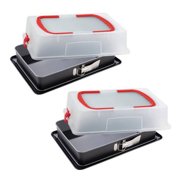 DR OETKER Set van 2 Springvormen met Deksels - Back-Idee Kreativ - 42 x 29 cm-0